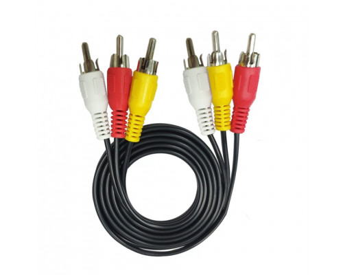 Шнур 3 RCA <-> 3 RCA  (1,5 м) (тюльпан) (без упаковки)