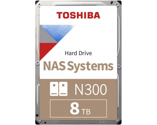Жесткий диск 8TB HDD Toshiba N300 SATA3  / HDWG180UZSVA / 3.5" 7200 256Mb