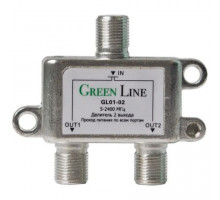 Сплиттер 2х1 5-2500МГц с проходом питания (в индив. упаковке) GreenLine GL01-02