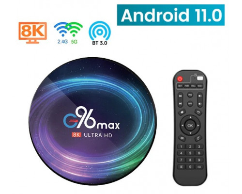 4/32 Андроид G96 Max 8K Android 11 S905X4, 4G+32G (2.4G / 5G  wifi + BT)