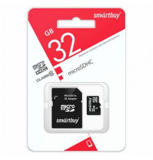 Карта памяти Smartbuy MicroSDHC 32GB Class10 LE + адаптер SB32GBSDCL10-01LE