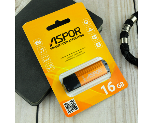 Flash Drive 16G USB 2.0 Aspor PK_TG121GD (бронза) нс