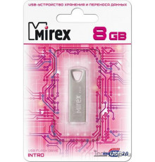 Flash Drive 8G USB 2.0 Mirex Intro, серия Intrendo, нержавеющая сталь, форм-фактор: монолит- пластина (13600-ITRNTO08)