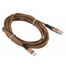 Кабель Digma USB A(m) USB Type-C (m) 3м коричневый плоский