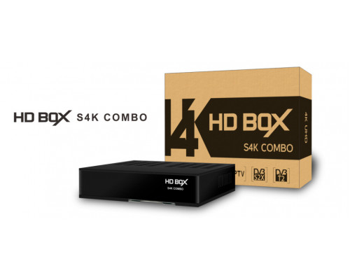 Ресивер HD BOX S4K Combo YouTube S/PDIF, DVB-S/S2/S2X, DVB-T/T2, DVB-C, IPTV