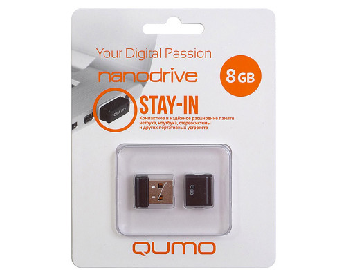 Флеш Накопитель Qumo 8GB Nano Black