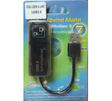 Адаптер гнездо RJ-45(8р8с) на штекер USB 2.0 (usb to lan) НФ-00000883