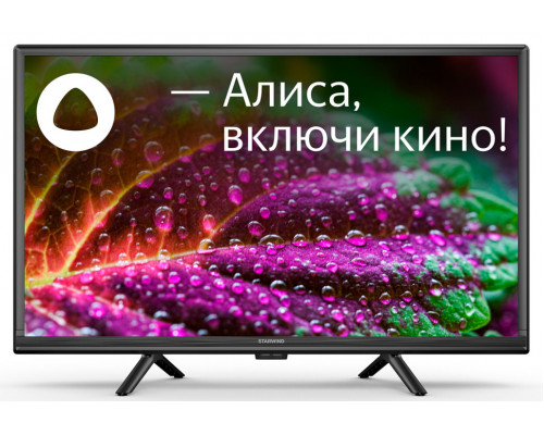 24" Телевизор Starwind SW-LED24SG304 чёрный 1366x768, HD READY, 60 Гц, Wi-Fi, Smart TV, Яндекс.ТВ