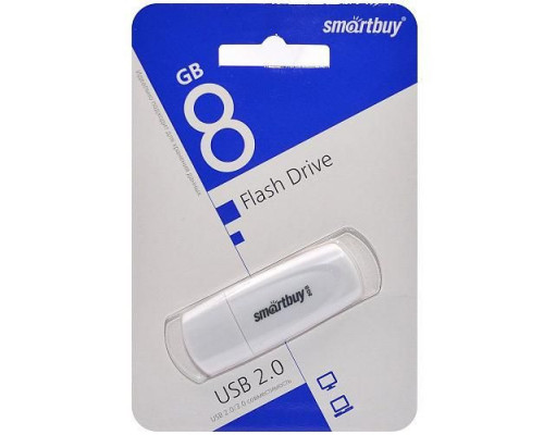 USB 2.0 Флеш-накопитель 8GB SmartBuy Clue Белый