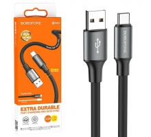 USB кабель Type-C Borofone BX82 Silicone 6mm 3,0A (1м) Черный