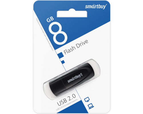 USB 2.0 Флеш-накопитель 8GB SmartBuy Scout Черный