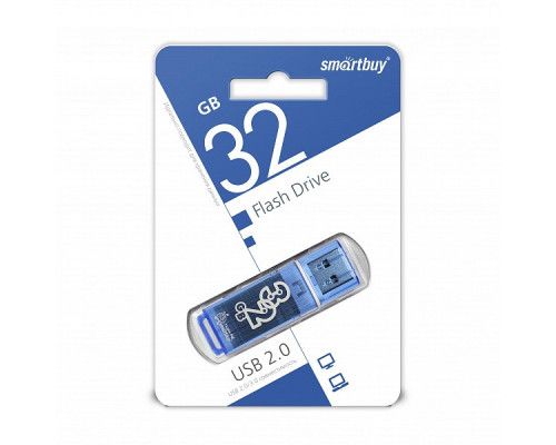 USB 2.0 Флеш-накопитель 32GB SmartBuy Glossy Синий