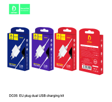 СЗУ Denmen DC05T 2USB + кабель Type-C (2,4A) Белый