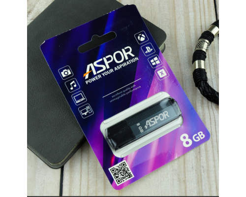 Flash Drive 8G USB 2.0 Aspor PK_TG121GY (графит) нс