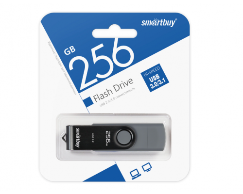 USB 3.1 Флеш-накопитель 256GB SmartBuy Twist Dual Type-C/Type-A OTG Серый