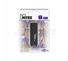 Flash Drive 8GB USB 2.0 Mirex Line, Черный (13600-FMULBK08)