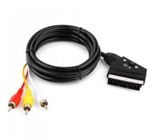 Шнур Scart <-> 3RCA (скарт с переключателем, 1,2м) APH-136_1,2