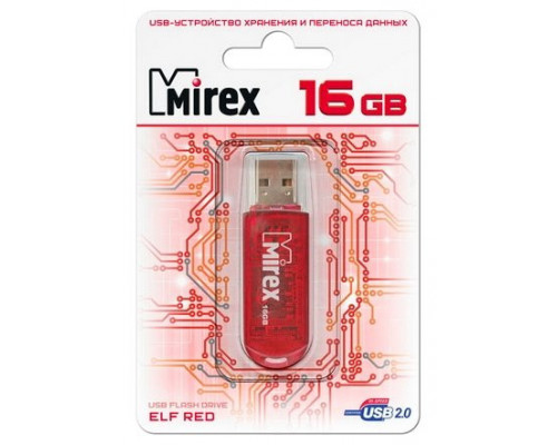 Флеш накопитель 4GB Mirex Elf, USB 2.0, Красный