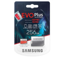 Карта памяти Samsung MicroSDXC 256GB Class 10 Evo Plus U3 (100/90 Mb/s) MC256HA + SD адаптер