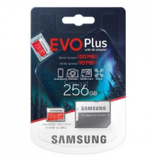 Карта памяти Samsung MicroSDXC 256GB Class 10 Evo Plus U3 (100/90 Mb/s) MC256HA + SD адаптер