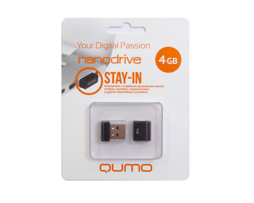 Флеш накопитель QUMO 4GB Nano Black