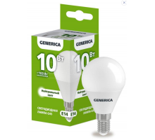Лампа LED G45 шар 10Вт 230В 4000К E14 GENERICA LL-G45-10-230-40-E14-G