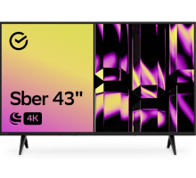 43" Телевизор Sber SDX 43U4010B черный 3840x2160, 4K Ultra HD, 60 Гц, Wi-Fi, Smart TV, Салют ТВ