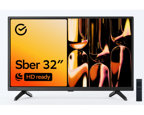 32" Телевизор Sber SDX 32H2012B черный 1366x768, HD Ready, 60 Гц, Wi-Fi, Smart TV, Салют ТВ