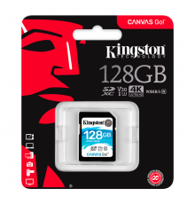 @ Флеш карта SD 128GB Kingston SDXC Class 10 UHS-I U3 V30 Canvas Go 45MB/s