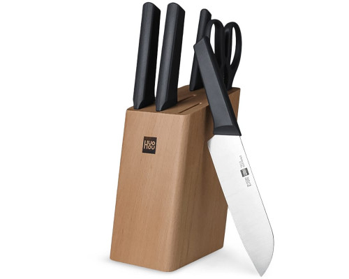 Набор ножей с подставкой Xiaomi Huo Hou Fire Kitchen Steel Knife Set