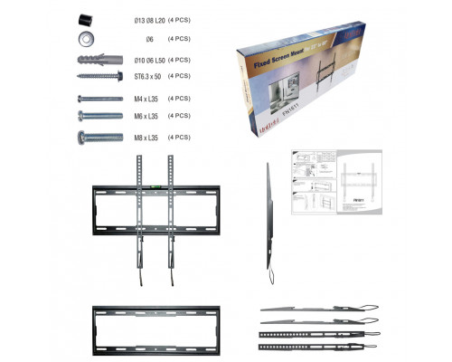 400*400 Кронштейн для TV UNITEKI FN1611  ЧЕРНЫЙ