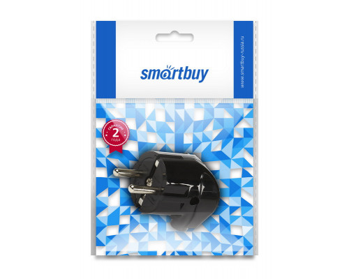 Вилка угловая SmartBuy SBE-16-P02,250В, 2,5А,с заземлением (black)