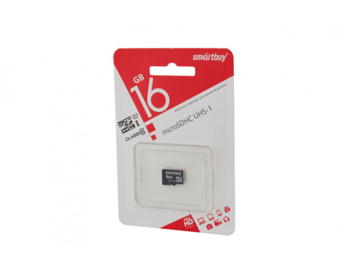 Карта памяти MicroSD 16GB Smart Buy Class 10 + sd адаптер