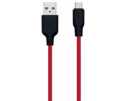 USB кабель Hoco X21 Silicone Type-C 1m (black - red)
