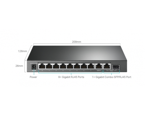 Коммутатор: PoE 8+1+1SFP 10х1000 TP-Link TL-SG1210MPE управляемый (2010)