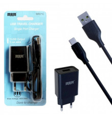 СЗУ MRM MR21m 5V/2.1A 1USB + кабель MicroUSB Black