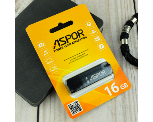 Flash Drive 16G USB 2.0 Aspor PK_TG121GY (графит) нс