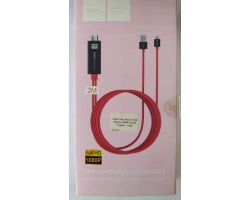 Адаптер Hoco UA4 Apple HDMI cable (black - red)