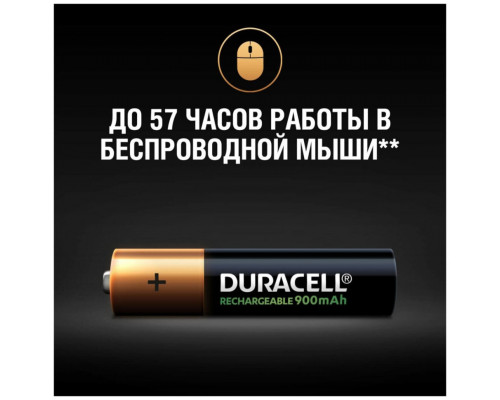 Аккумулятор AAA Duracell HR03-4BL 850/900 mAh предзаряженные (4/40/15000)