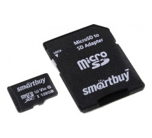 Карта памяти MicroSD 128GB Smart Buy Class 10 UHS-I + SD адаптер