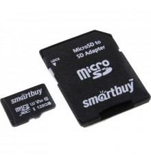 Карта памяти MicroSD 128GB Smart Buy Class 10 UHS-I + SD адаптер