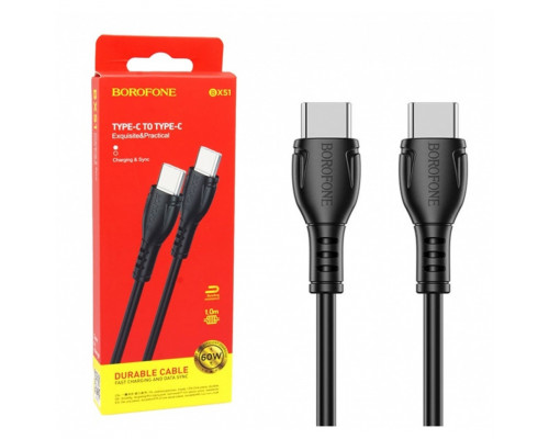 USB кабель Borofone BX51 Triumph Type-C to Lightning 1m (black)