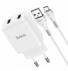 СЗУ Hoco N6 Charmer 18W QC3.0 2USB + кабель Type-C (EU)