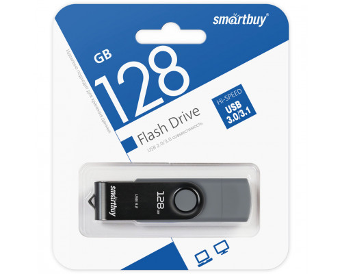 USB 3.1 Флеш-накопитель 128GB SmartBuy Twist Dual Type-C/Type-A OTG Серый