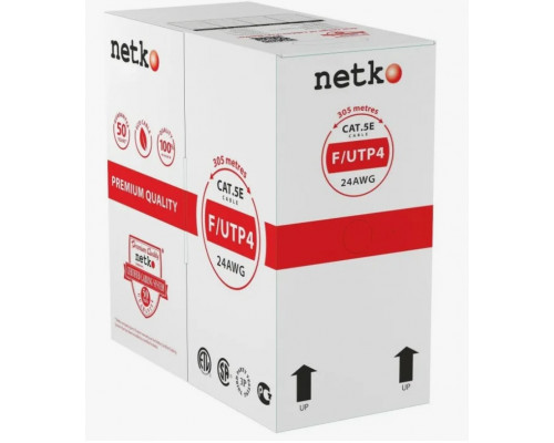 Витая пара, внутренняя, биметелл,  Netko 4x2x0.50 Cat 5e  (305м)