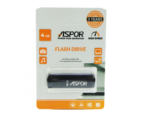 Flash Drive 4G USB 2.0 Aspor PK_TG121BK (чёрный) нс