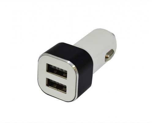 АЗУ 2 USB, 1A+2,1A (A8) квадратный без кабеля