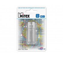 Flash Drive 8GB USB 2.0 Mirex Unit, Серебро (13600-FMUUSI08)