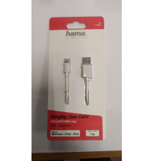 Кабель Hama H-173863 00173863 USB A(m) Lightning (m) 1м белый