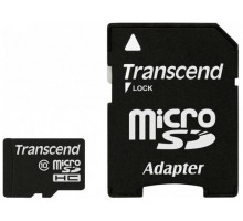 Карта памяти microSD 8GB Transcend microSDHC Class 10 UHS-I U-1 (SD адаптер), MLC